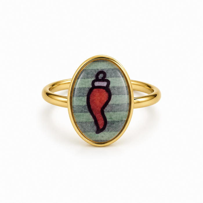 anello cornetto rosso