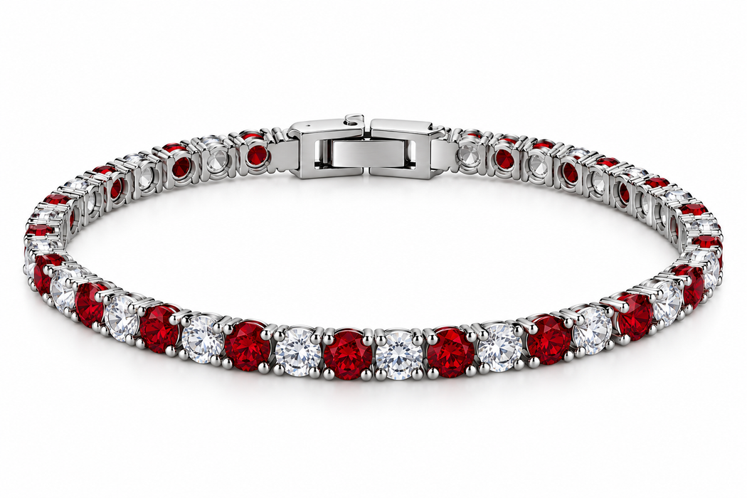 bracciale tennis con inserti colorati
