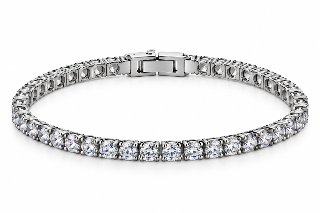 bracciale tennis con pietre bianche