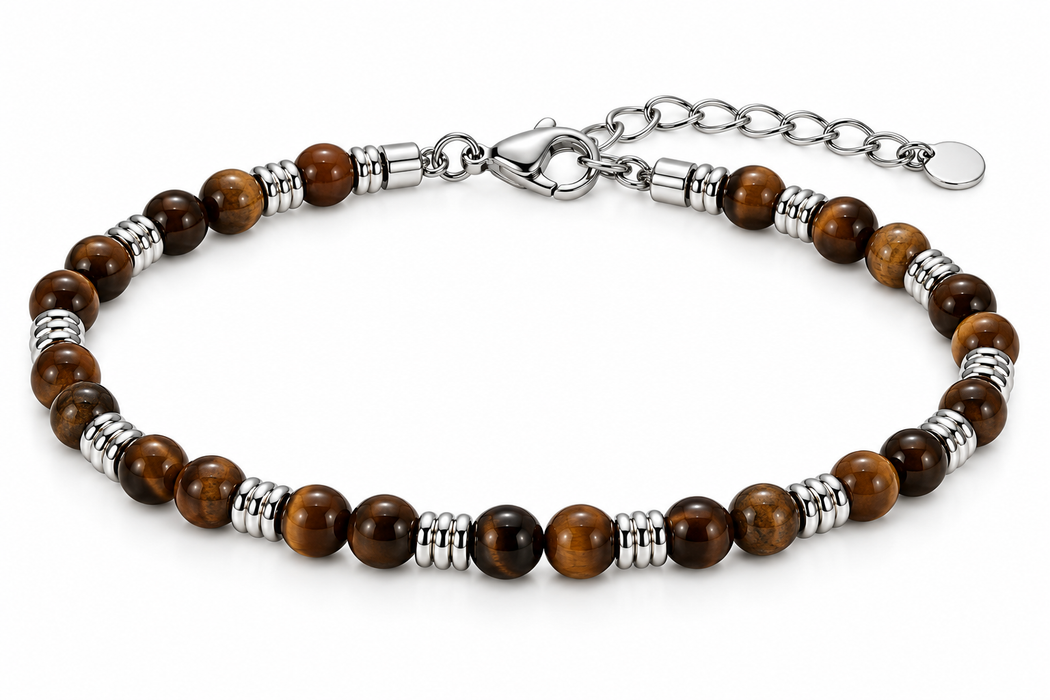 bracciale con perline marroni