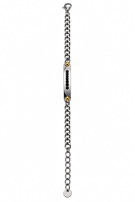 bracciale con piastra centrale a strass neri