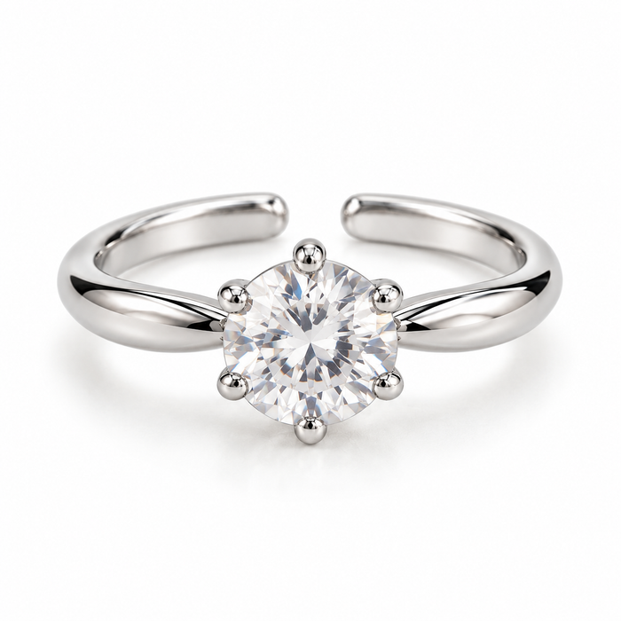 anello solitario fiore