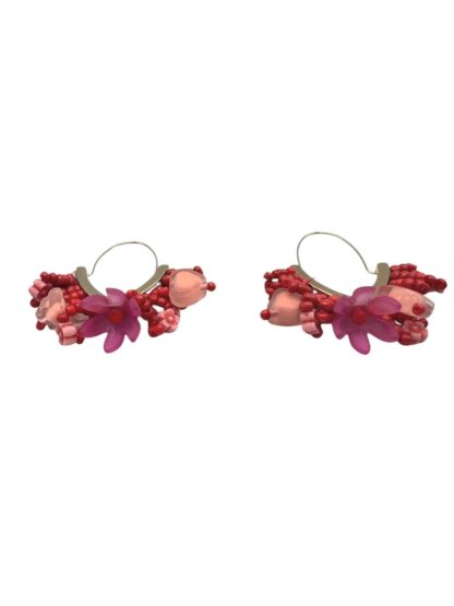 orecchino con perline e fiori - immagine 4