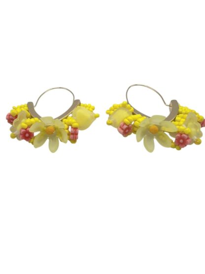 orecchino con perline e fiori - immagine 6