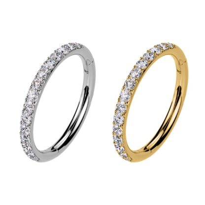 Piercing cerchietto con strass - immagine 2