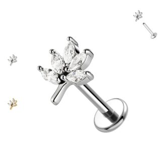 Piercing fiore 5 petali con stelo