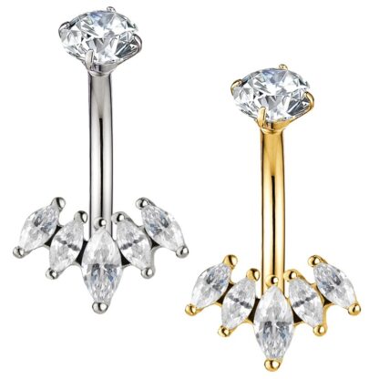 Piercing corona con cristalli - immagine 2